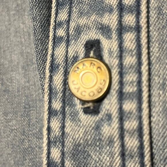 Marc Jacobs Denim Jean Jacket/Shacket Distressed Mens Medium Button Up Classic - Picture 3 of 8